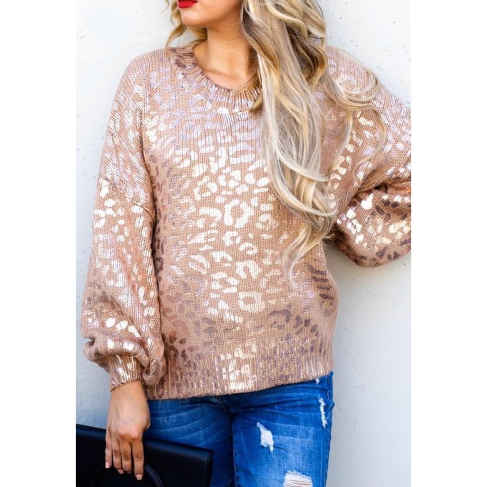 Metallic Leopard Sweater